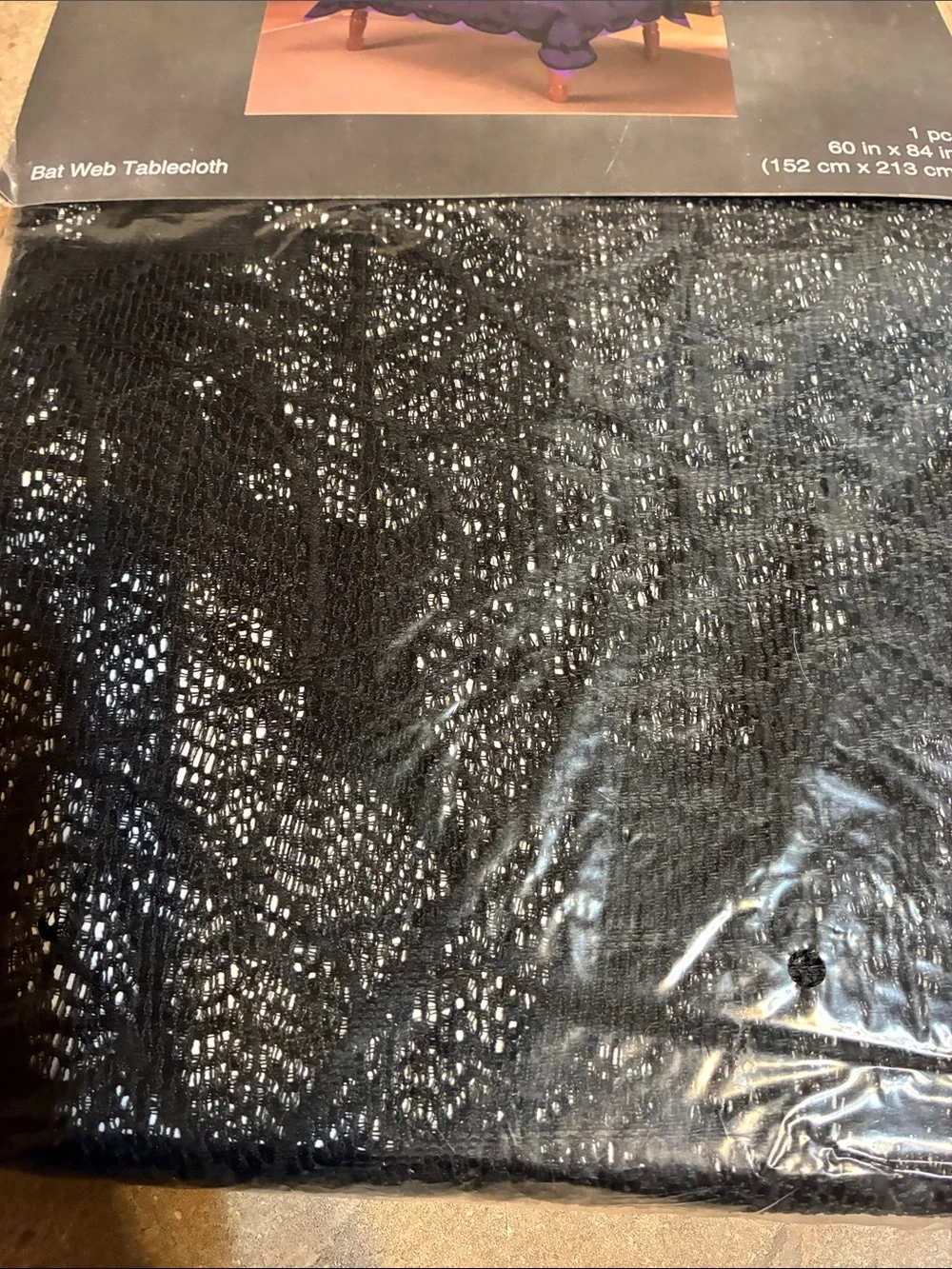 Halloween Black Bat Web Tablecloth NWT